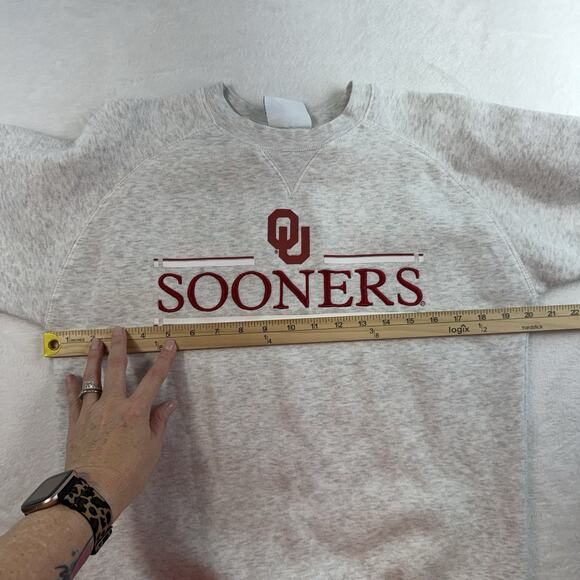 Vtg Champion S Small Sweatshirt OU Sooners Football Y2K 90s VTG Crew Neck Gray - Picture 9 of 11